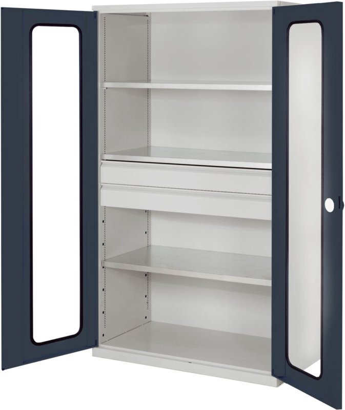 Kappes ®RasterPlan Großvolumenschränke 1950x1130x590mm Sichtfenstertüren Modell 3 anthrazitgrau