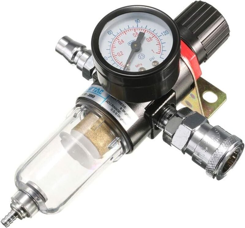 Thumbnail - 1/4 Zoll Luftkompressorfilter-Wasserabscheider-Werkzeugsatz mit Manometer - Ymyny