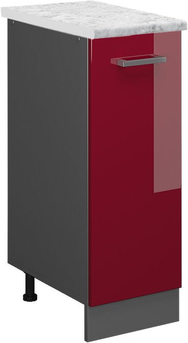 Vicco - Apothekerschrank R-Line, Bordeaux Hochglanz, 30 cm ap Marmor