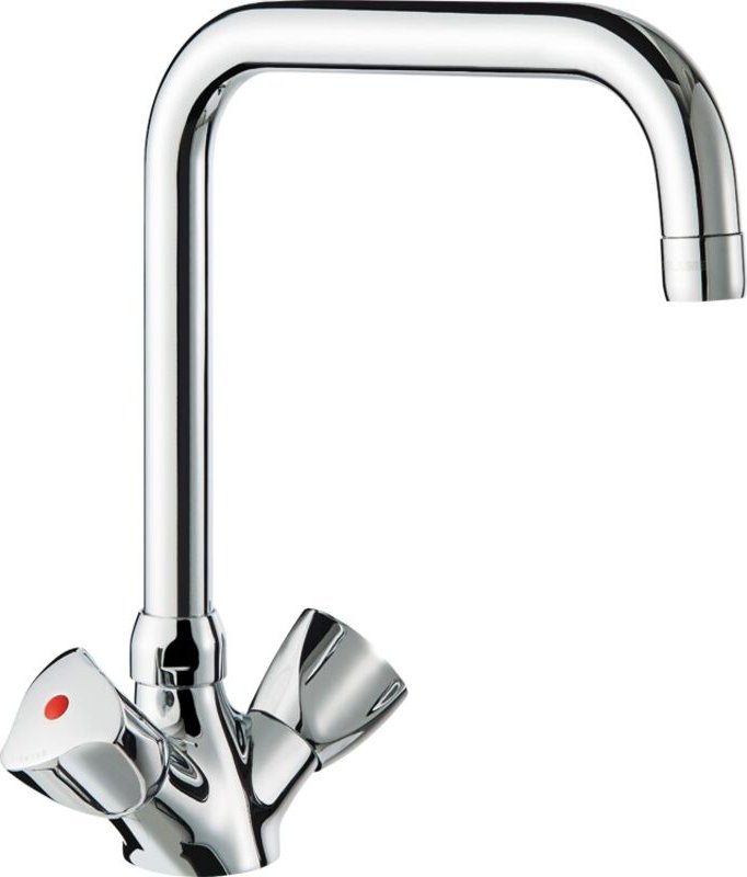 Delabie MBatt. 1-Lochbrg. 45l/min, Schwenkausl. L200, Bediengriffe