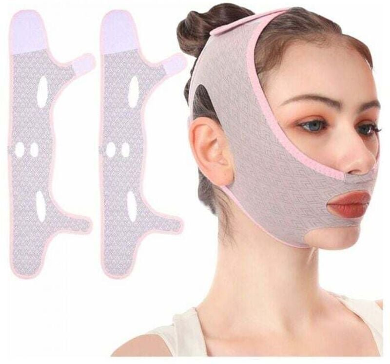 CHOYCLIT Slimming Face Lifting Bandage V-Linien-Maske, Gesichtsverschlankung – wiederverwendbar, Anti-Falten-Maske für D...
