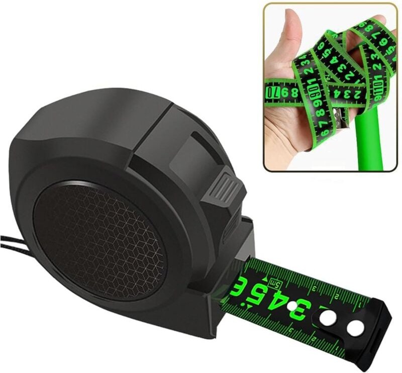 Fluoreszierendes Stahlbandmaß, fluoreszierendes Präzisionsmaßband für dunkle Nacht, abriebfest, Rückzugskontrolle und Se...