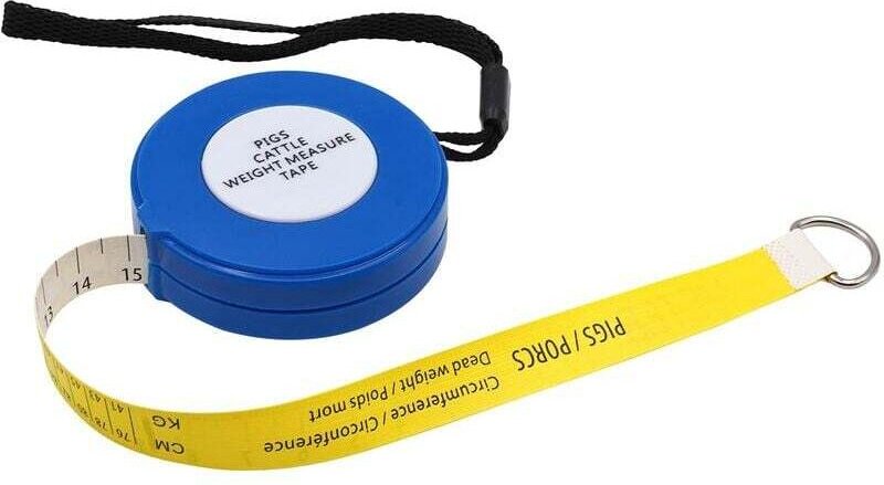 Tumalagia - Maßband für das Gewicht von Rindern, 250 cm, einziehbar, für den Körper des Tieres