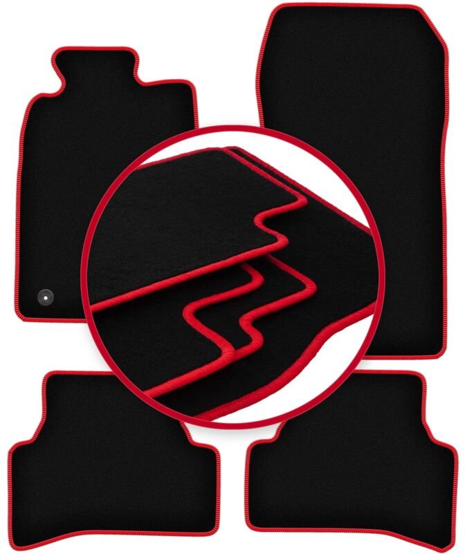 CARLUX-RED Autofußmatten für: Mercedes CLK W208 Coupé (1997-2003)