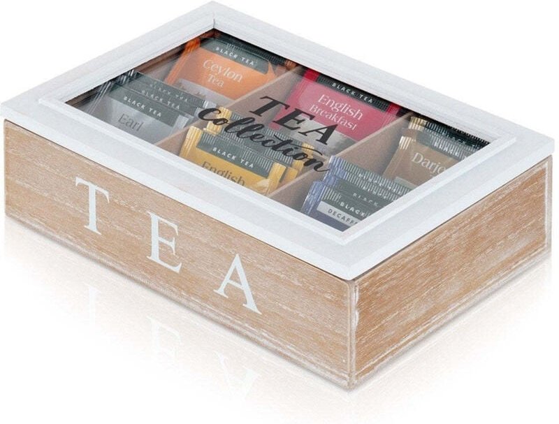 Teebox mit 6 Fächern, 23 x 15,5 x 8 cm