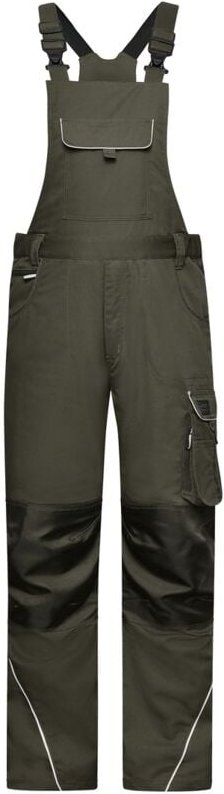 James&nicholson - funktionelle Latzhose JN879 Gr. 48 olive