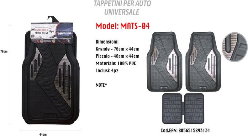 Trade Shop - universal automatte pvc gummi metall druckmatten 4 stück Maxtech MATS-04 -