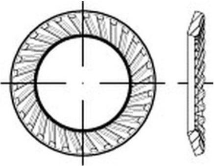 Sperrzahnscheibe r 88121 beidseitig gezahnt vs 18 x27 x2 Federstahl mechanisch verzinkt