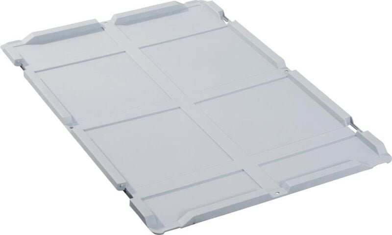 Scharnierdeckel pp L600xB400mm grau für Transportstapelkasten