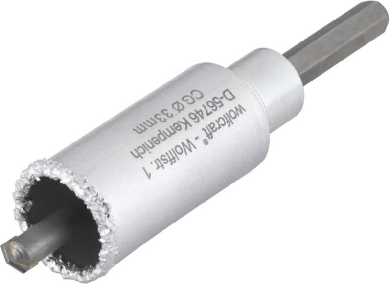 Wolfcraft - Bohrkranz ø 33 mm Hartmetall inkl. Schaft und Bohrer Bohrkranz