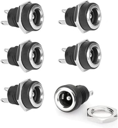 6 Stück DC Buchse 5.5 x 2.1mm 2 Polig DC Power Jack Buchse DC Einbaubuchse DC Steckverbinder