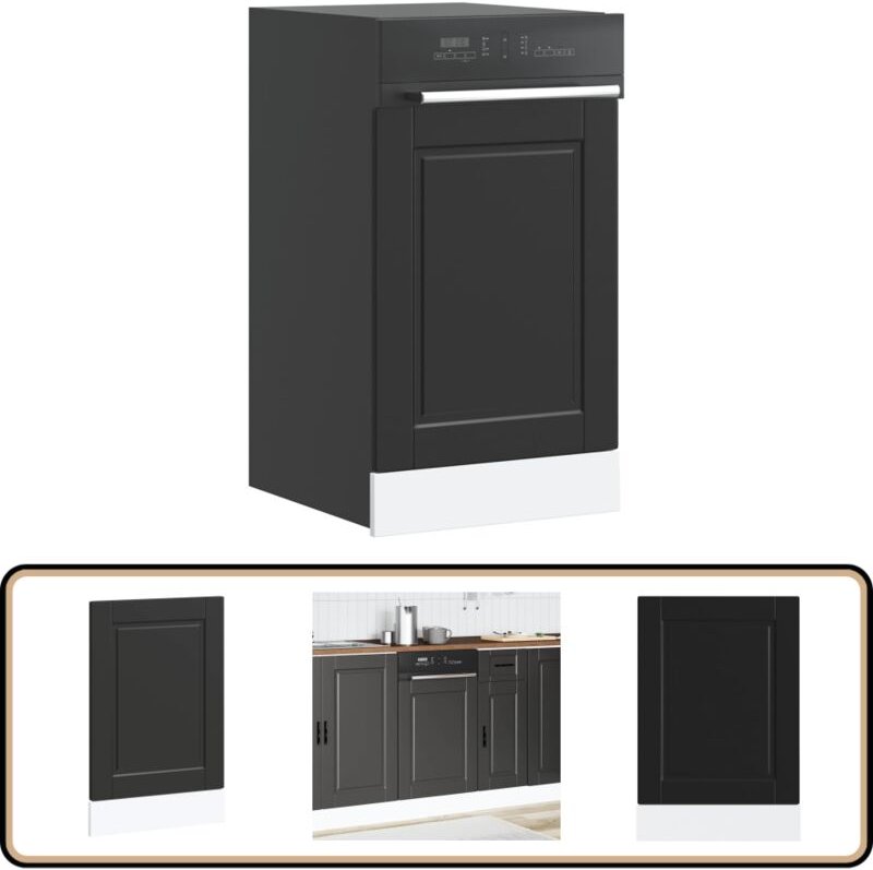 Geschirrspülerblende Porto Schwarz 45x1,5x67 cm Holzwerkstoff - Vidaxl