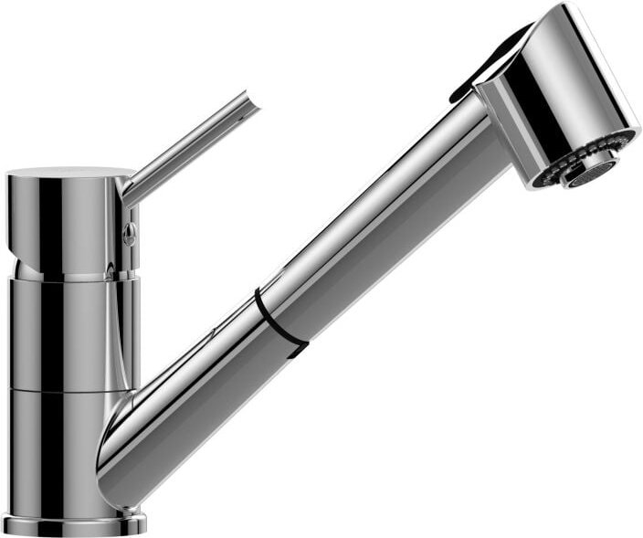 Serie Birillo Spültisch-Einhandbatterie mit ausziehbarer Brause BI183CR-RED Verchromt - Messing - Paffoni