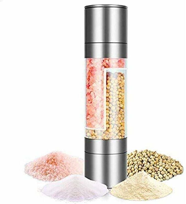 Pfeffermühlen Salz Pfeffermühle, 2 in 1 Manuelle Edelstahl Pfeffer und Gewürzmühle Shaker Interne Keramik