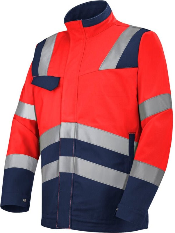 Sicherheits-Fluo-Jacke XP Rot Fluo/Marineblau XS