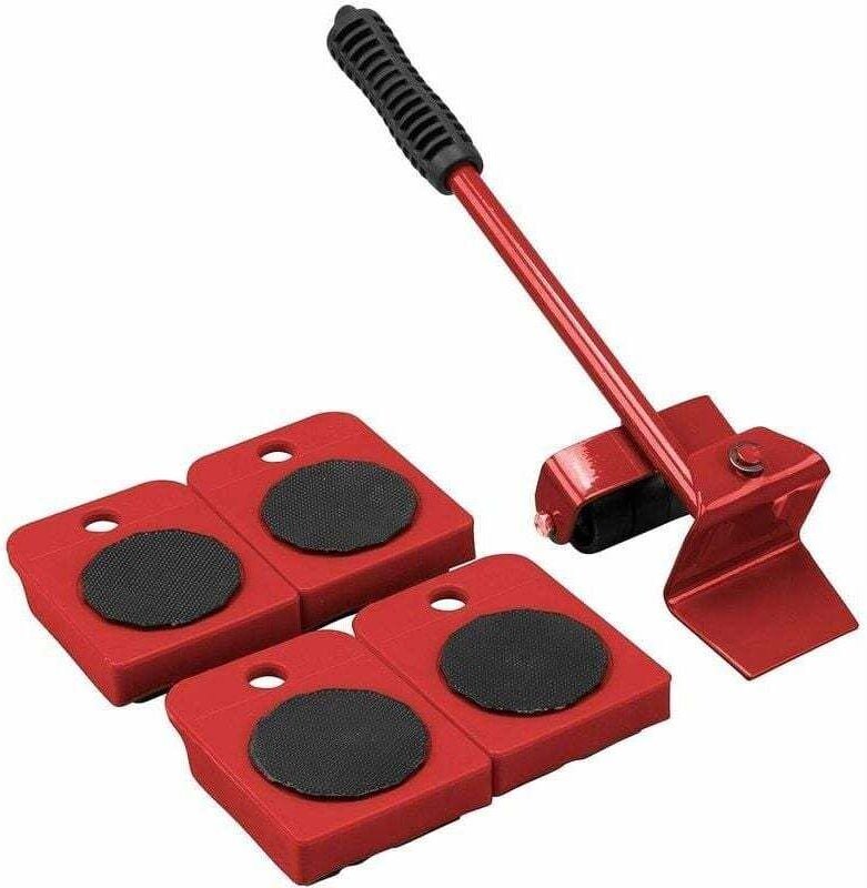 Möbeltransportset, Möbelheber/Türheber, mit 1 Möbelheber, der 150 kg heben kann, und 4 Rollen zum einfachen Bewegen von ...