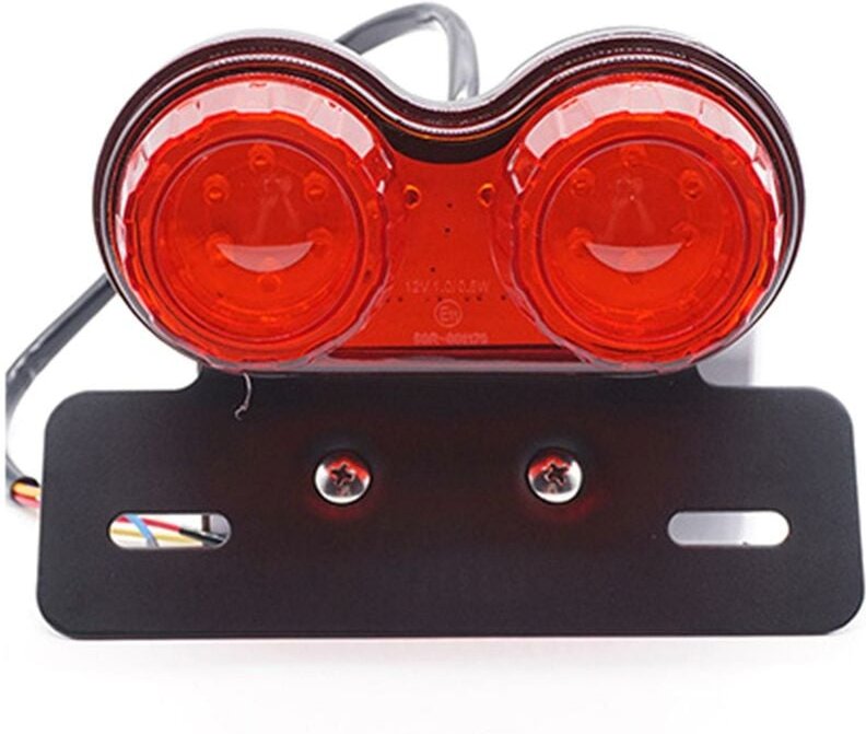 Woosien - Universal Motorrad Red Barrel Rücklicht Multi-funktion Retro Modifizierte Led Mit Drehen Bremslicht