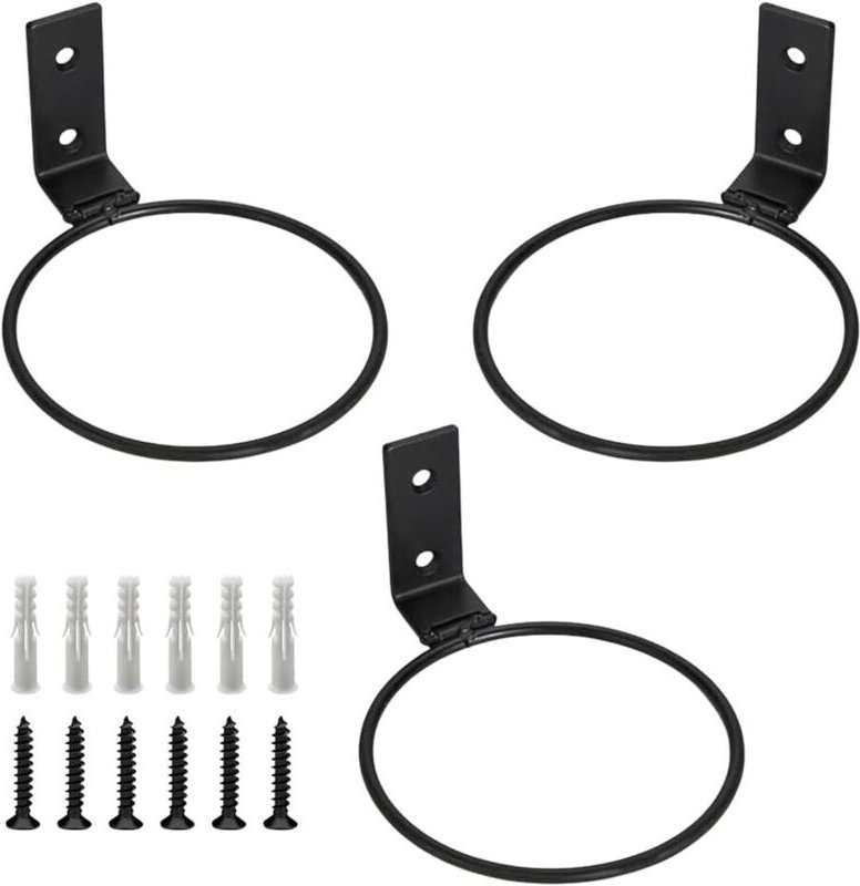 Shining House - Stück an der Wand montierte Blumentopfhalterungen, Blumentopf-Stützring, Outdoor-Blumentopf-Halter-Ring,...