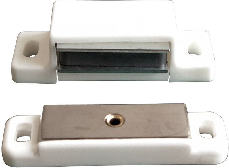 HSI - Magnetschnäpper, mit beweglicher Platte, weiß, 5kg, 2 stk