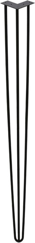 4 Stück tischbeine metall 3-Stange Bein, 72 cm Tischkufen Haarnadel Tischbein 12 mm, Hairpin Legs aus Stahl,schwarz - Sw...
