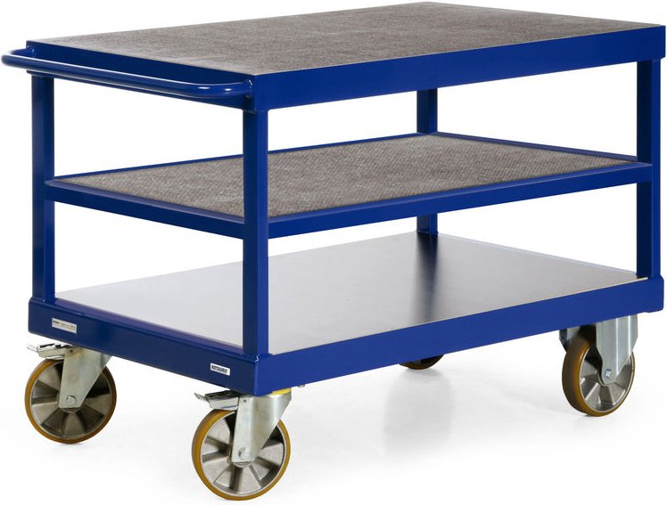 Protaurus Tischwagen R2200 mit 3 Ladeflächen und Schiebegriff 2200kg Tragkraft 1200x800mm