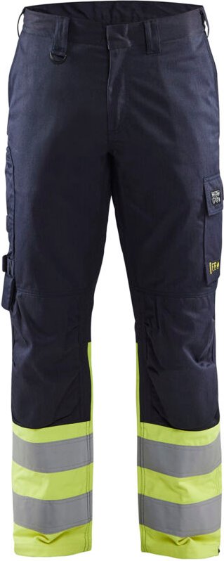 Feuerhemmende, inhärent flammhemmender Stahlhose 1705 - Marine/Gelb M - FR(42) - SE(C48) - Kurz