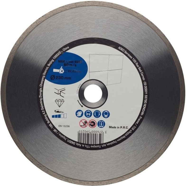 Keramik-Diamanttrennscheibe für Fliesen, Durchmesser 230 mm Centrale Brico