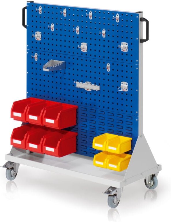 Kappes RasterMobil® mobiler Arbeitsplatzschrank Größe 3 1230x1000x500mm 4 Lochplatten 2 Schlitzplatten 31-teilig - enzia...