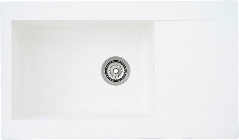 Einbauspüle Küchenspüle Spüle Granit Mineralite 86 x 50 Weiß Respekta Denver