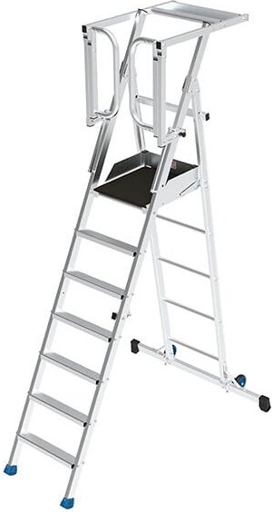 Matisère - Mobile Podestleiter klappbar 7 Stufen - Maximale Arbeitshöhe 3.75m - PIRL7RM-PS