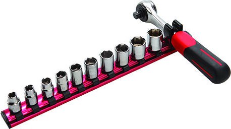 Sam Outillage - Satz von 11 Werkzeugen 3/8'' auf magnetischem Rack 74-J11R