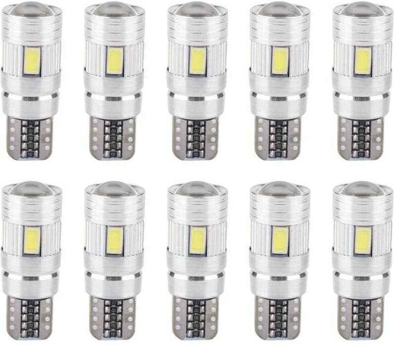 10 Stück T10 5630 6SMD W5W LED-Lampen für Kfz-Dekodierung, Canbus-fehlerfreie Seitenmarkierungs- und Kennzeichenbeleucht...