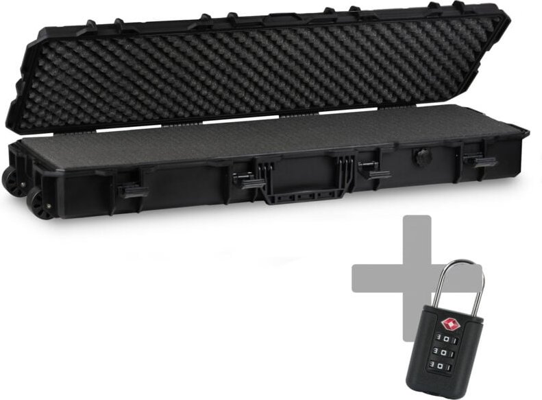 Waffenkoffer für Langwaffen mit Schaumstoffpolsterung, 23,5 Liter mit tsa Zahlenschloss - Zelsius