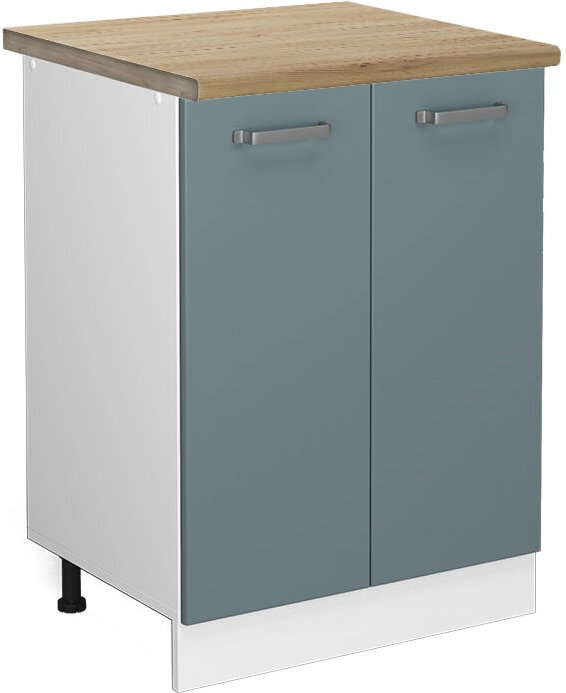 Thumbnail - Vicco - Küchenunterschrank R-Line, Blau-Grau, 60 cm , ap Eiche