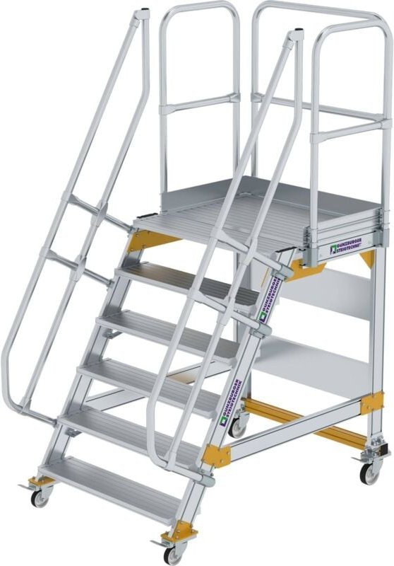 Plattformtreppe 60° fahrbar Stufenbreite 1 m 6 Stufen - 600746 - Günzburger Steigtechnik