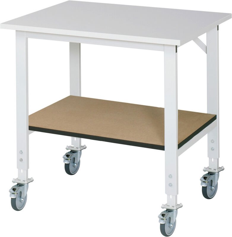 Fahrbarer Arbeitstisch (hv) Tom KM-01, B1000xT800xH910-1230mm, M-Platte-22mm - RAU