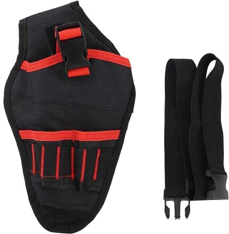 Werkzeugtasche für elektrische Bohrmaschinen, Werkzeugholstertasche mit verstellbarem Werkzeuggürtel mit Platz für Zubeh...