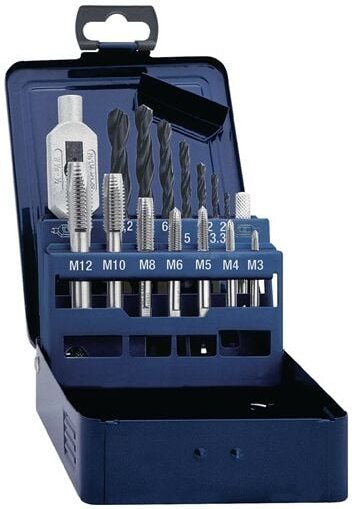 Promat - Gewindebohrersatz din 352 M3-M12 15tlg.HSS Metallkass.