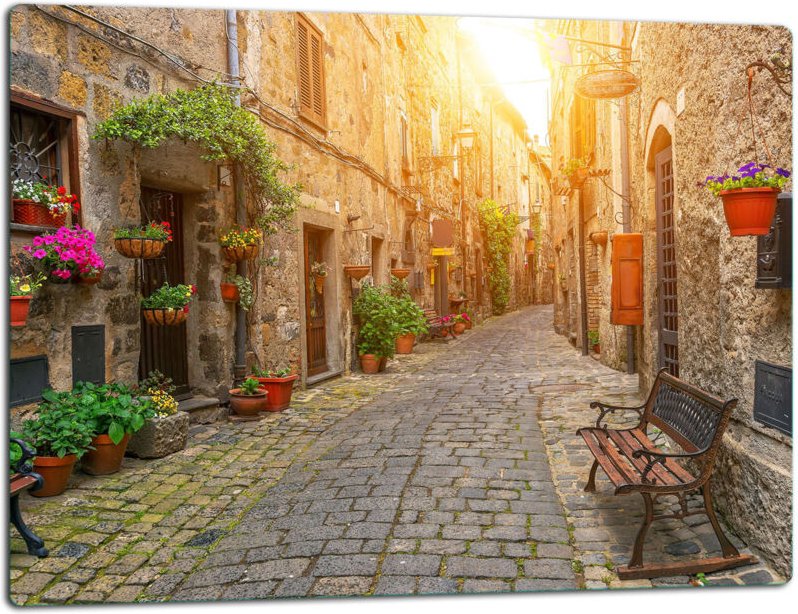 Glasschild Schneidebrett 52x40 -Stadtsonne