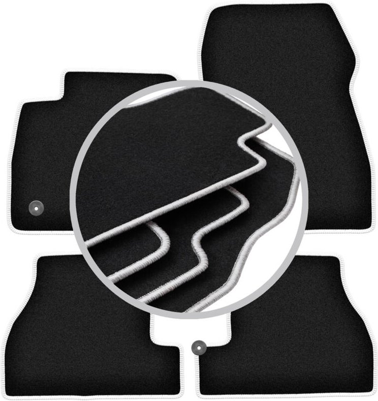 CARLUX-SILVER Autofußmatten für: Ford Focus MK3 USA Limousine, Kombi (2010-2019)