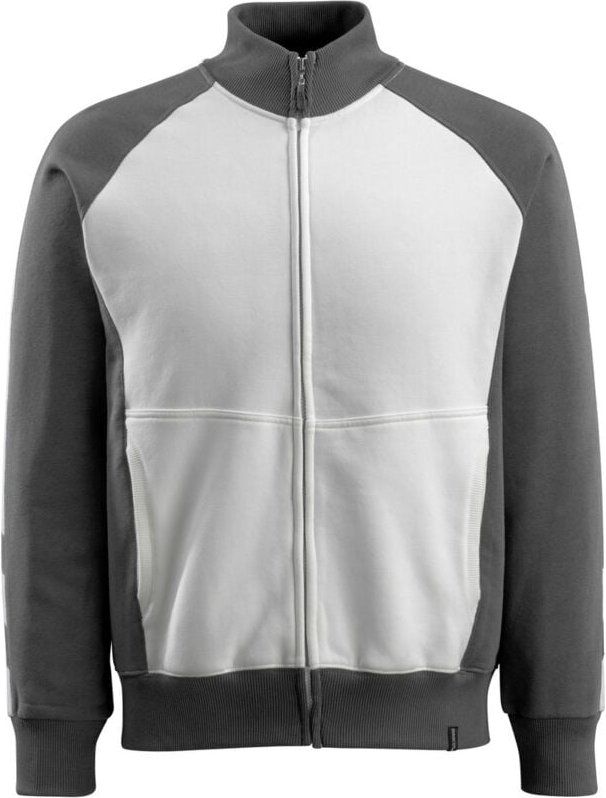 Mascot Sweatshirt AMBERG UNIQUE mit Reißverschluss 50565 Gr. XS weiss/dunkelanthrazit