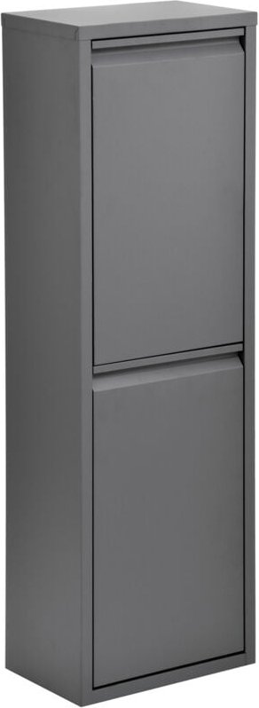 Svita - 30Liter Mülleimer Edelstahl Abfalleimer vertikal Mülltrennung 2x15L Grau