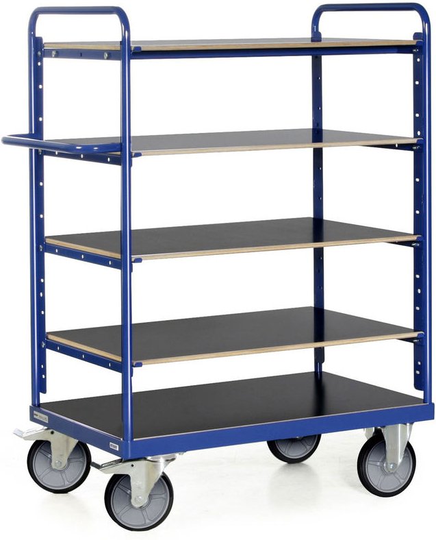 Protaurus Etagenwagen F600 mit 5 Ladeflächen 600kg Tragkraft 1500mm hoch 1000x700mm