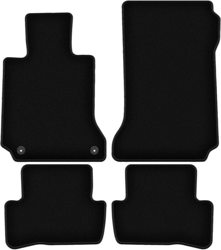 BASIC schwarze Veloursmatten für: Mercedes C W204 Limousine, Kombi, Coupé (2007-2014)