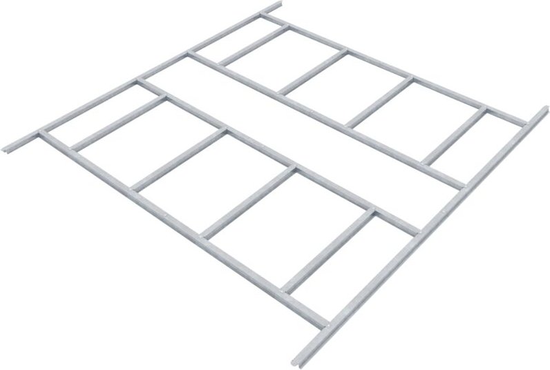 Fundamentbodenrahmen für Gerätehaus 'Lübeck 89', aluminium blank, 267 x 224 x 2,6 cm - Pergart