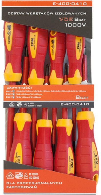 VDE-isolierter Schraubendrehersatz 8-teilig - E-400-0410