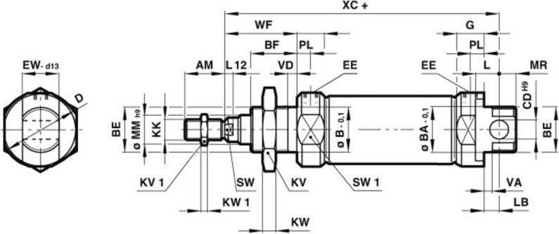 Imi Norgren RM/8025/M/40 Rundzylinder Hublänge: 40 mm 1 St.
