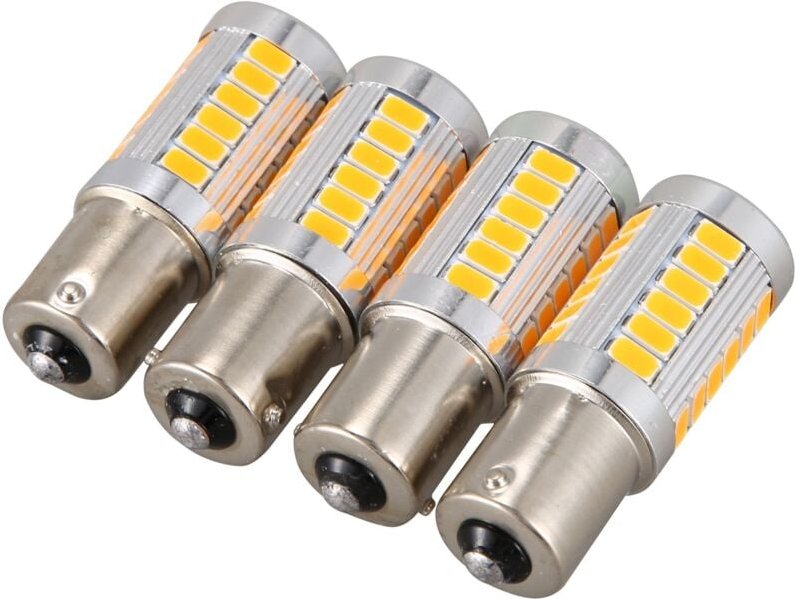 4Pcs 1156PY BAU15S PY21W Led 33SMD Auto Schwanz Bremse Reverse Blinker Birne Y
