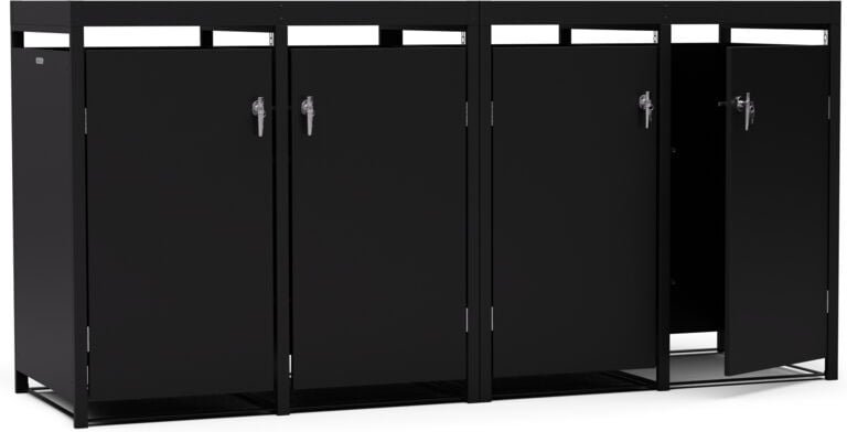 Blumfeldt - 3er-Mulltonnenbox - geschmackvolles Design, geeignet fur 60/120/240 l Mulltonnen, mit Zugang von oben & vorn...