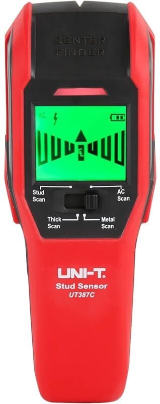 UT387C Balkenfinder-Sensor-Wandscanner, 4-in-1-elektrischer Holzdetektor, Zentrumsortierer-Positionierung mit LCD-Displa...